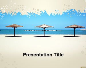 Şemsiye Plaj PowerPoint Şablon