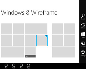 Windows 8 Start Wireframe Vorlage für Powerpoint