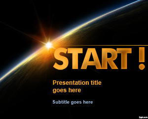 Mulai PowerPoint Template dengan gelap Horizon