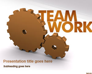 Gears & Team PowerPoint Template Work