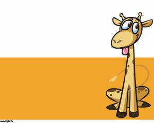 Template Giraffe dos desenhos animados Powerpoint