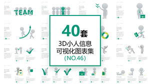 40 conjuntos de coleção de infográfico vilão 3D PPT template