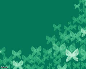 Plantilla verde de las mariposas de PowerPoint