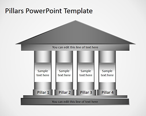 Gratis 4 Kolom Pilar Template PowerPoint