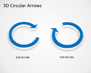 Las flechas circulares 3D Plantilla para PowerPoint