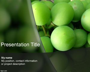 Шаблон Зеленый виноград PowerPoint