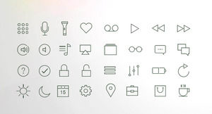 64 icone in grigio stile sottile linea business materiale PPT