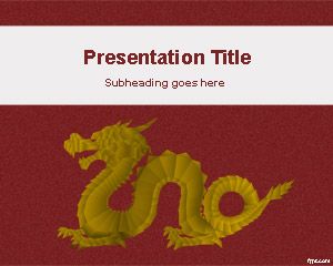 Modèle de dragon d'or PowerPoint