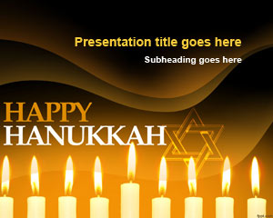แม่แบบ PowerPoint Hanukkah มีความสุข