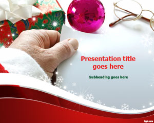 Modello di Babbo Natale Gift List PowerPoint