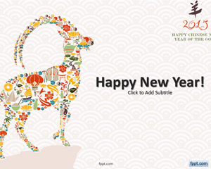 Cabra china del Año Nuevo 2015 Plantilla de PowerPoint
