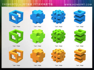 A group of 3d three-dimensional slide icon material download