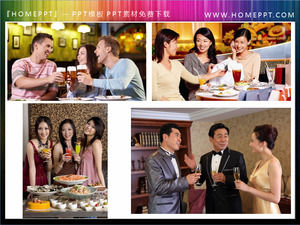A group of party dinner banquet scene of the PowerPoint material download