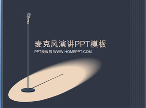 Retro tarzı mikrofon mikrofon PPT şablonunun bir grup