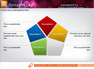 A simple and elegant pentagonal PPT chart material