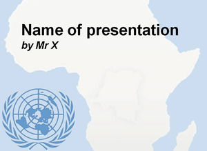 アフリカと国連ブルーバージョン無料Powerpointのテンプレート