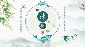 Descarga de plantillas de diapositivas del Festival de Qingming de estilo antiguo