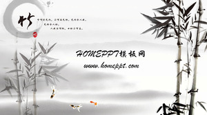Bambus Hintergrund Chinese Wind PPT-Vorlage herunterladen