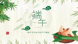 Bambu yaprak akrep taze Dragon Boat Festivali PPT şablonu
