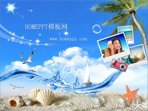 Beach tourism PPT template download