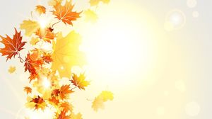 Güzel altın sonbahar akçaağaç yaprağı PPT arka plan resmi