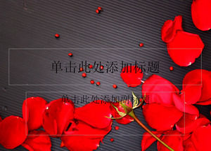 Beautiful rose petals black background ppt template