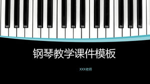 Botón de piano en blanco y negro música de fondo que enseña la plantilla de cursos de PPT