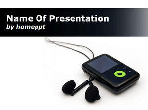 Black Music Device powerpoint template
