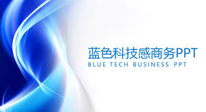 Blue abstract tehnologie curba sens PPT șablon, tehnologie PPT șablon descărcare