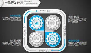 Albastru și alb micro-stereo plan de afaceri diagramă PPT Daquan
