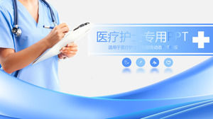hôpital fond bleu infirmière médecin PPT modèle télécharger