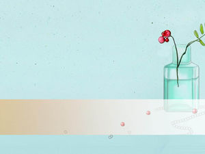 Blaue Hand bemalt Flasche floral elegant PPT Hintergrundbild
