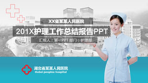 relatório de síntese do trabalho da enfermagem PPT modelo azul do hospital da enfermeira