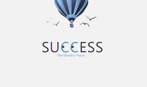 Blue Minimalist Hot Air Balloon Background Creative PPT Template Free Download