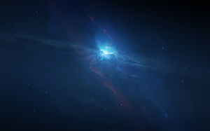 Blue nebula PowerPoint background image
