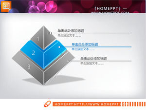 Niebieski kryształ Stereo Style Pyramid PPT Wykres Pobierz