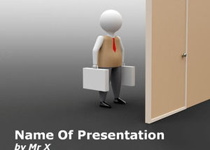 Business Man Figurine with Suitcase powerpoint template