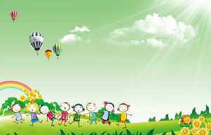 Cartoon character children's day PPT background picture