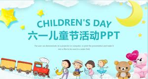 Çizgi film Çocuk Bayramı etkinliği PPT şablonu