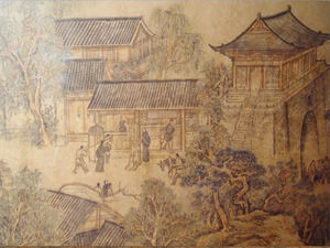 Chiny starożytne miasto PPT tło szablonu