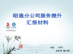 China Mobile Promotion Service Work Rapporto PPT Scarica