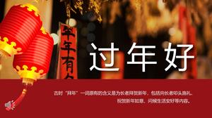 Chiński Nowy rok kultury zwyczaje szablon PPT