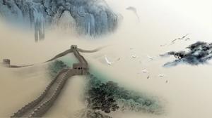 Tinta de estilo chino efectos especiales animación PPT plantilla