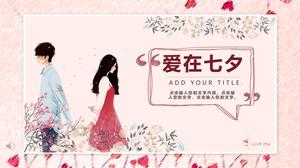 Chiński walentynkowy Walentynki szablon do planowania zdarzeń PPT