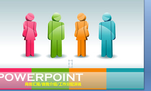moda de culoare 3D personaj negativ șablon PowerPoint