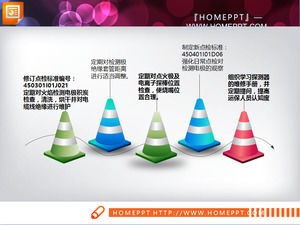Color de fondo del tráfico Barrera plantilla de PowerPoint Diagrama de flujo