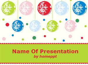 Colored Glitter Balls powerpoint template