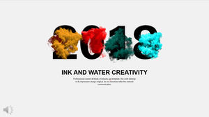 Colorful ink creative style business general report PPT template