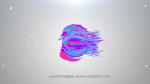 Kolorowe cząstki otwarty wyeksponowany efekty animacji logo PPT