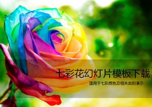 Colorful mawar keindahan ppt Template
